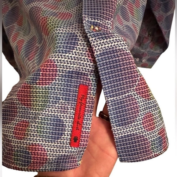 NEW Luciano Visconti Black, Multi-colored with flip cuffs, Men’s, Size Small - Picture 9 of 12